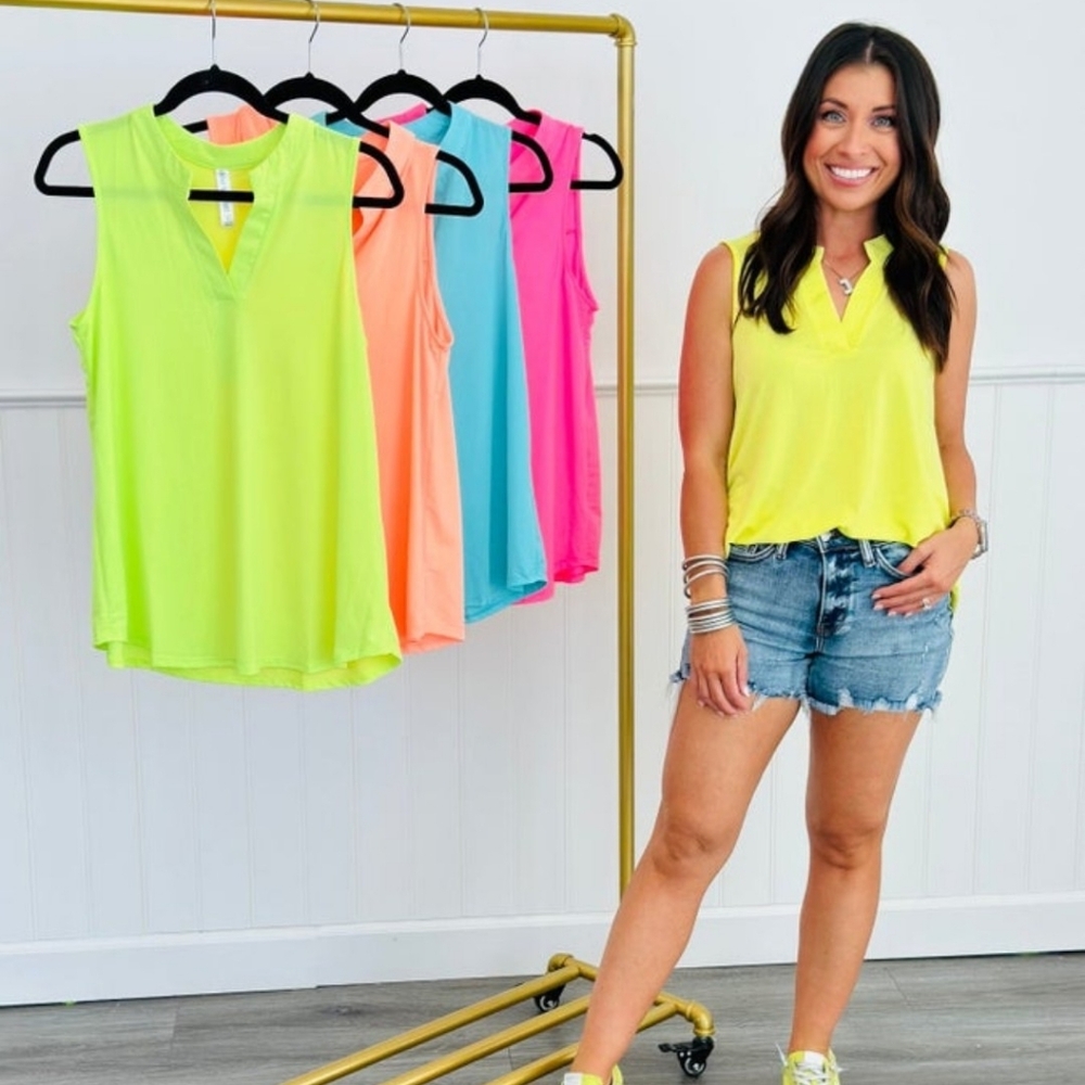 Neon Pink Sleeveless Top NWOT - Picture 6 of 6